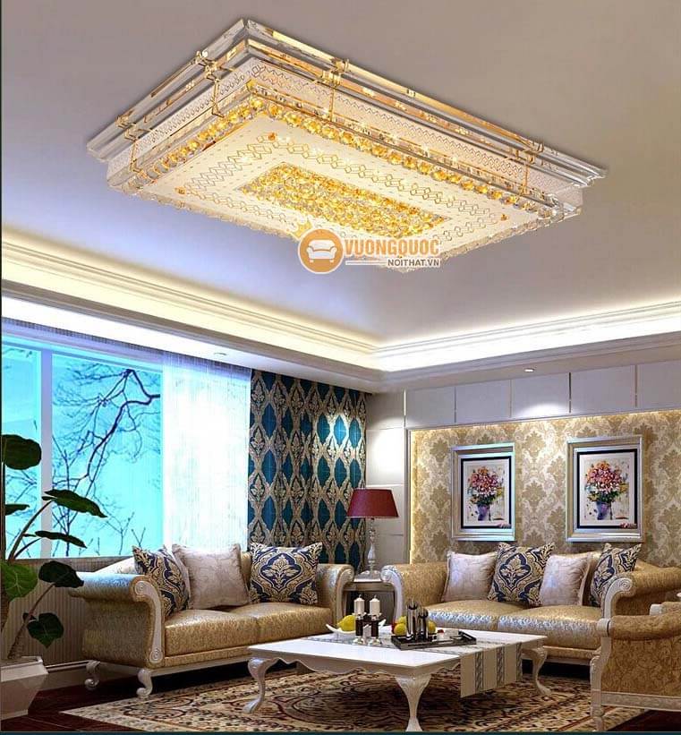 Đèn ốp trần nhập khẩu mạ vàng sang trọng CM254-3